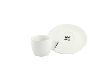 Caffè Ottolina 4oz. White Cappuccino Cup w/saucer