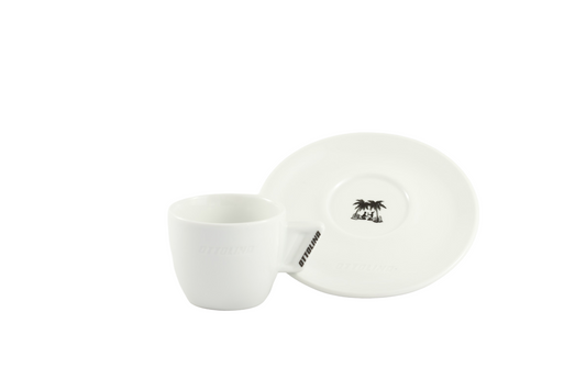 Caffè Ottolina 4oz. White Cappuccino Cup w/saucer