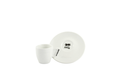 Caffè Ottolina 2oz. White Espresso Cup w/saucer