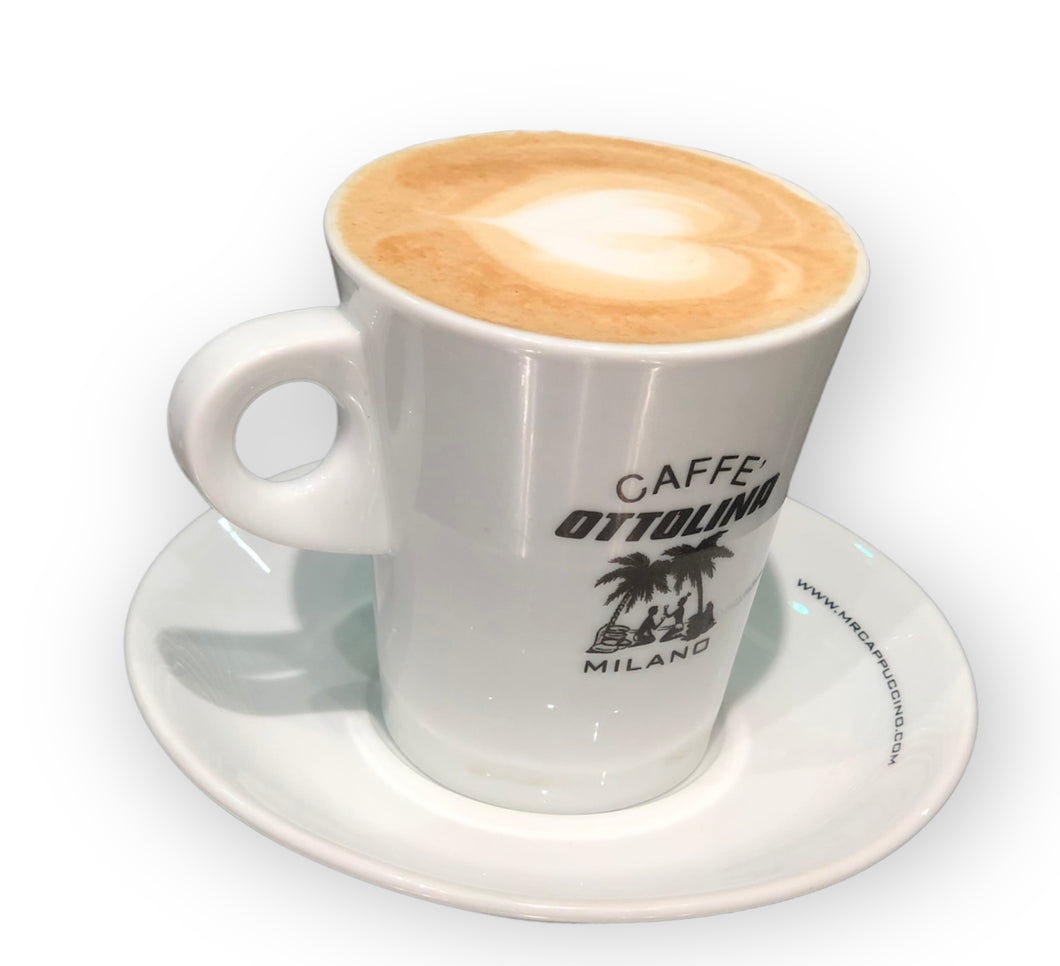 Ottolina/Mr.Capp 10oz. White Latte Cup w/saucer